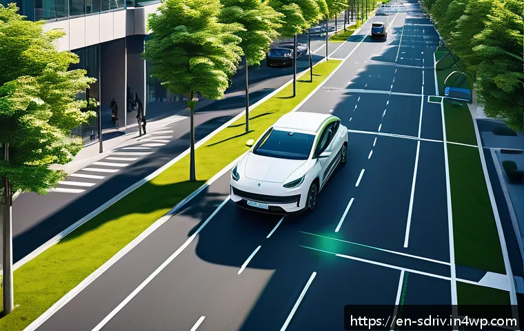 자율주행 도시 설계의 필요성과 의의 - A futuristic urban street scene showcasing autonomous electric vehicles smoothly navigating through ...